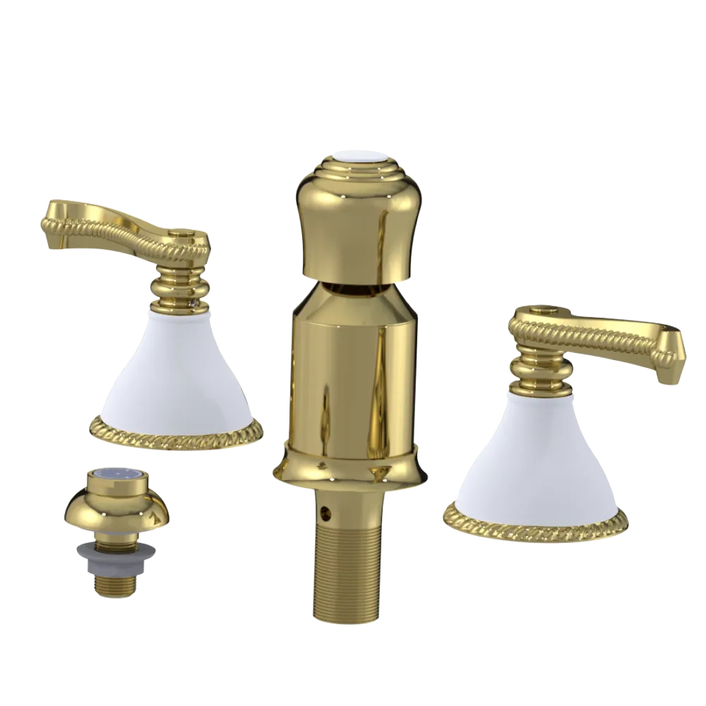 Rubinet Bidet Fitting with Spray, Diverter, and Vacum Breaker (Less Drain) Bright Brass
