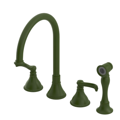 Rubinet Widespread Kitchen Set with Hand Spray Green Envy