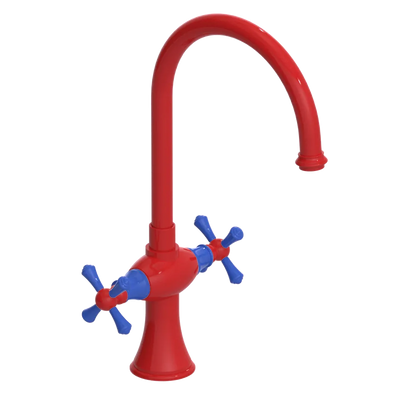 Rubinet Two Handle Single Hole Kitchen Set Red