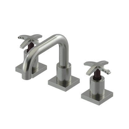Rubinet Widespread Lav. Set. with Genesis spout (less drain) Satin Nickel