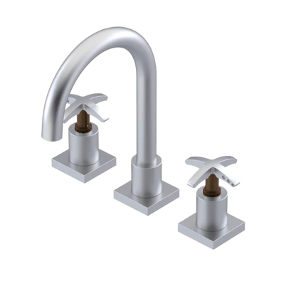 Rubinet Widespread Lav. Set. (less drain) Satin Chrome