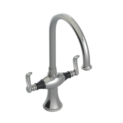 Rubinet Two Handle Single Hole Kitchen Set Satin Nickel