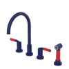 Rubinet Widespread Kitchen Set with Hand Spray Midnight Blue