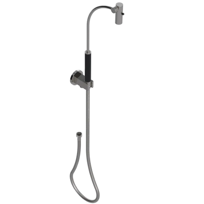 Rubinet Hand Held Shower Bidet with Extended Reach & Dual Function Spray Including Wall Bracket with Supply & Hose (Round) Polished Nickel