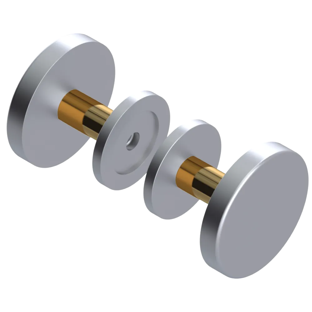 Rubinet Shower Door Knob (set) Satin Chrome