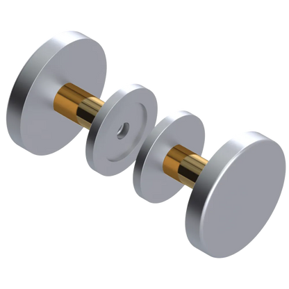 Rubinet Shower Door Knob (set) Satin Chrome