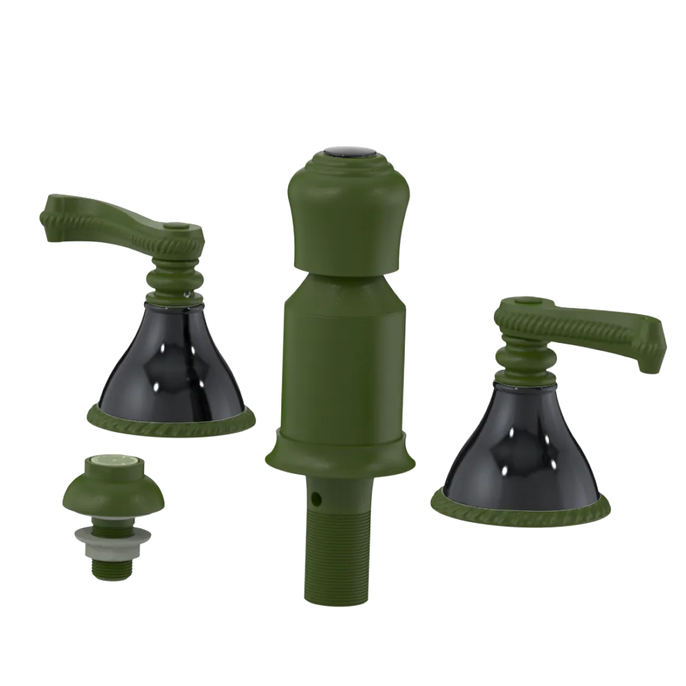 Rubinet Bidet Fitting with Spray, Diverter, and Vacum Breaker (Less Drain) Green Envy