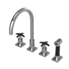 Rubinet Widespread Kitchen Set with Hand Spray Polished Nickel