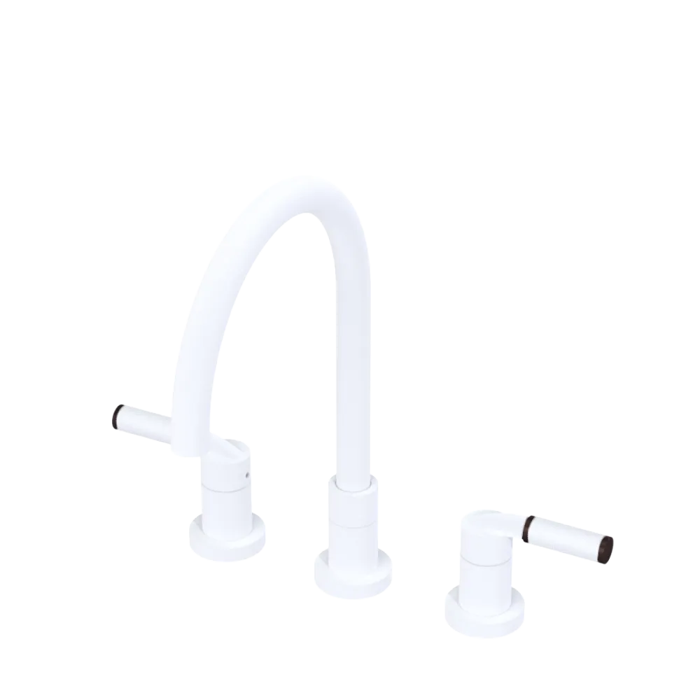 Rubinet Widespread Kitchen Set Matt White