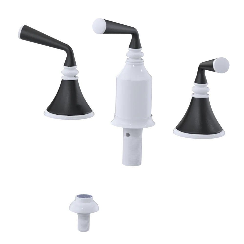Rubinet Bidet Fitting with Spray, Diverter, and Vacum Breaker (Less Drain) White
