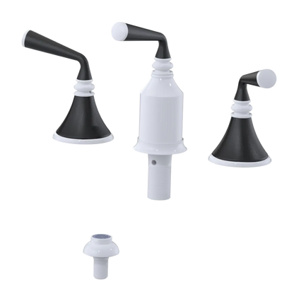 Rubinet Bidet Fitting with Spray, Diverter, and Vacum Breaker (Less Drain) White