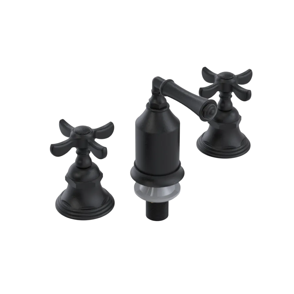 Rubinet Bidet Fitting with Spray, Diverter, and Vacum Breaker (Less Drain) Matt Black