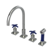 Rubinet Widespread Kitchen Set with Hand Spray Satin Nickel