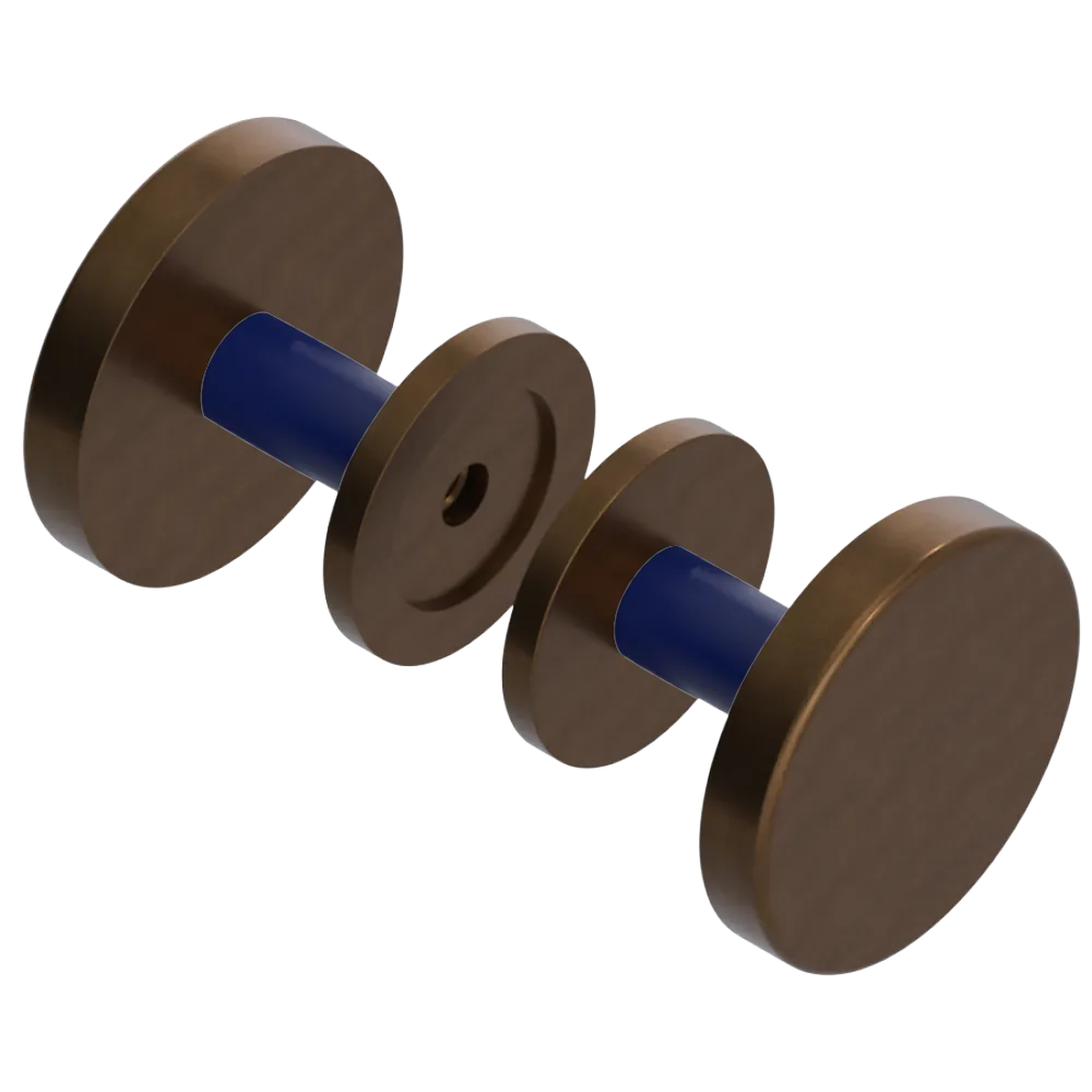 Rubinet Shower Door Knob (set) Tuscan Brass