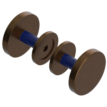 Rubinet Shower Door Knob (set) Tuscan Brass