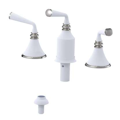 Rubinet Bidet Fitting with Spray, Diverter, and Vacum Breaker (Less Drain) Matt White