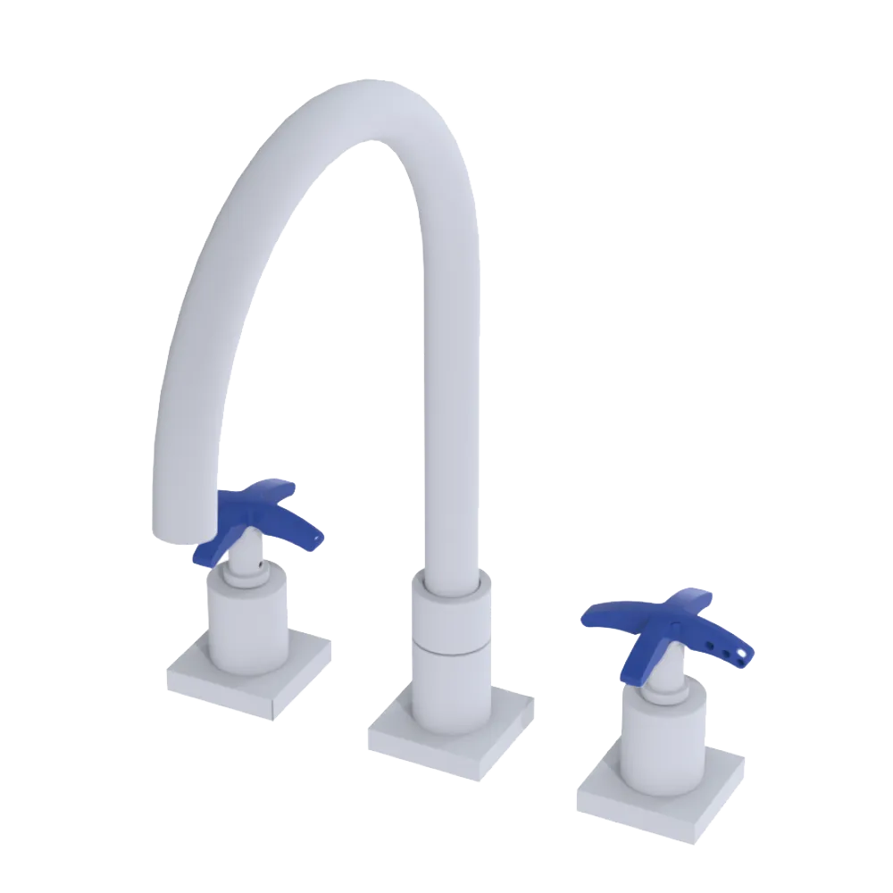 Rubinet Widespread Kitchen Set Matt White