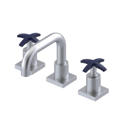 Rubinet Widespread Lav. Set. with Genesis spout (less drain) Satin Chrome