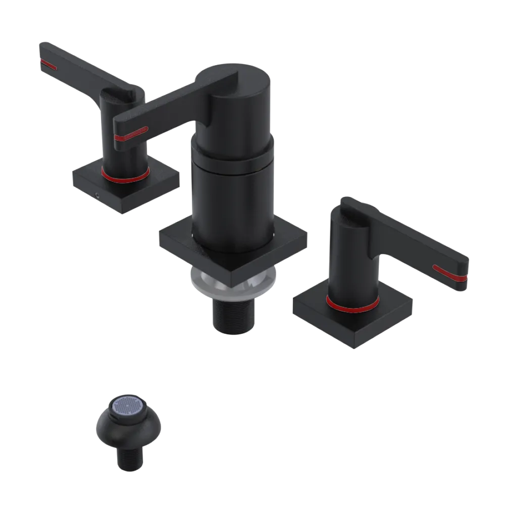 Rubinet Bidet Fitting with Spray, Diverter, and Vacum Breaker (Less Drain) Matt Black