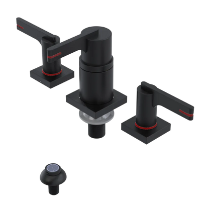 Rubinet Bidet Fitting with Spray, Diverter, and Vacum Breaker (Less Drain) Matt Black