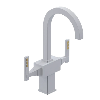 Rubinet Single Hole Dual Handle Lav. Set. (less drain) Matt White