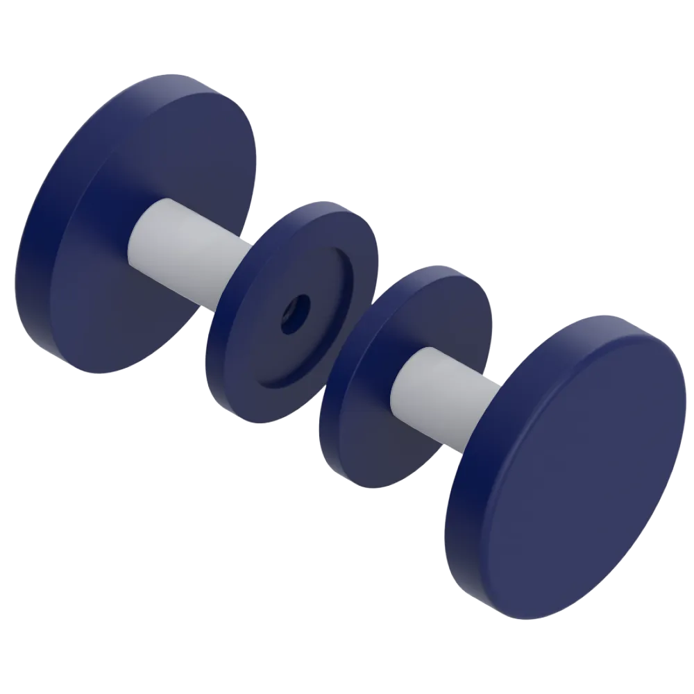 Rubinet Shower Door Knob (set) Midnight Blue