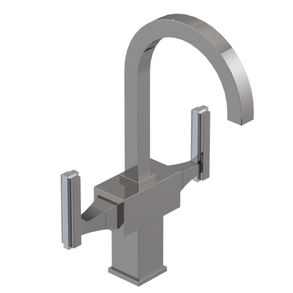 Rubinet Single Hole Dual Handle Lav. Set. (less drain) Polished Nickel