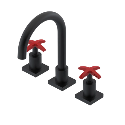 Rubinet Widespread Lav. Set. (less drain) Matt Black
