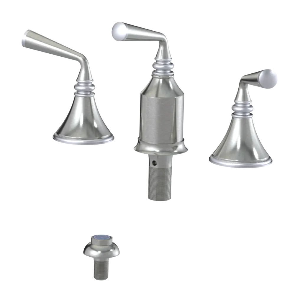 Rubinet Bidet Fitting with Spray, Diverter, and Vacum Breaker (Less Drain) Satin Nickel