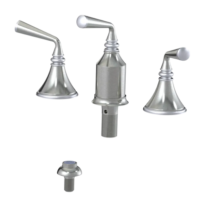 Rubinet Bidet Fitting with Spray, Diverter, and Vacum Breaker (Less Drain) Satin Nickel