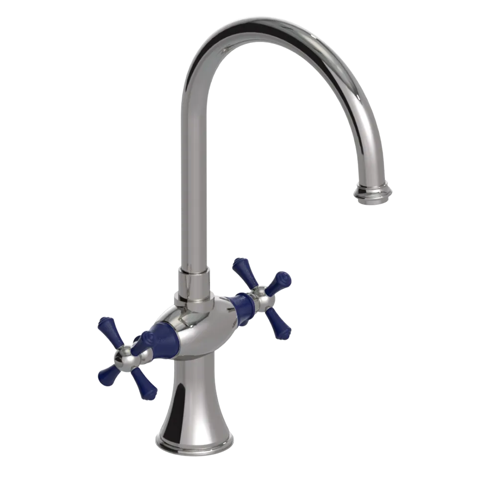 Rubinet Two Handle Single Hole Kitchen Set Polished Nickel
