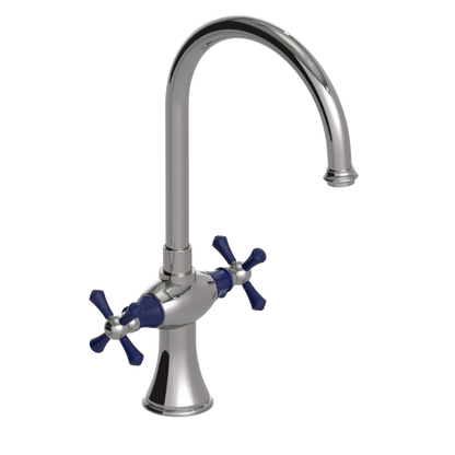 Rubinet Two Handle Single Hole Kitchen Set Polished Nickel