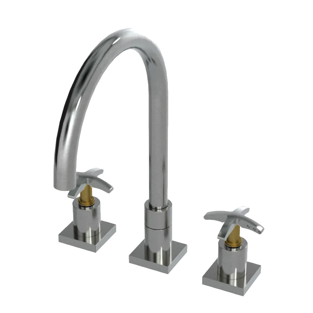 Rubinet Widespread Kitchen Set Satin Nickel