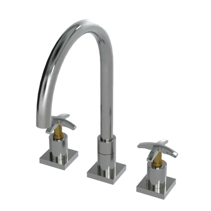 Rubinet Widespread Kitchen Set Satin Nickel