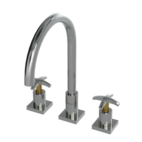 Rubinet Widespread Kitchen Set Satin Nickel