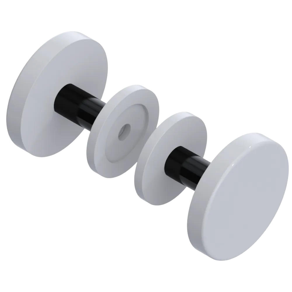 Rubinet Shower Door Knob (set) White