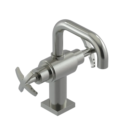 Rubinet Single Hole Dual Handle Lav. Set. with Genesis spout (less drain) Satin Nickel