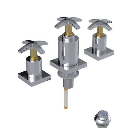 Rubinet Bidet Fitting with Spray, Diverter, and Vacuum Breaker (less drain) Chrome