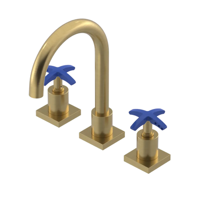 Rubinet Widespread Lav. Set. (less drain) Satin Brass