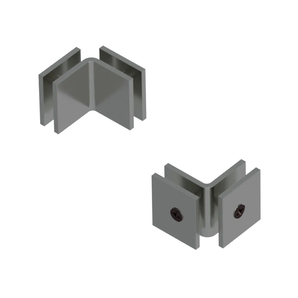 Rubinet 90 Glass to Glass Open Face Satin Nickel