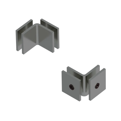 Rubinet 90 Glass to Glass Open Face Satin Nickel