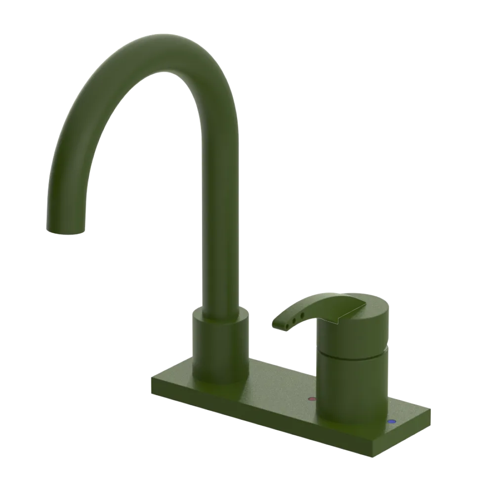 Rubinet 4" Centre Single Control Lav. Set. (less drain) Green Envy