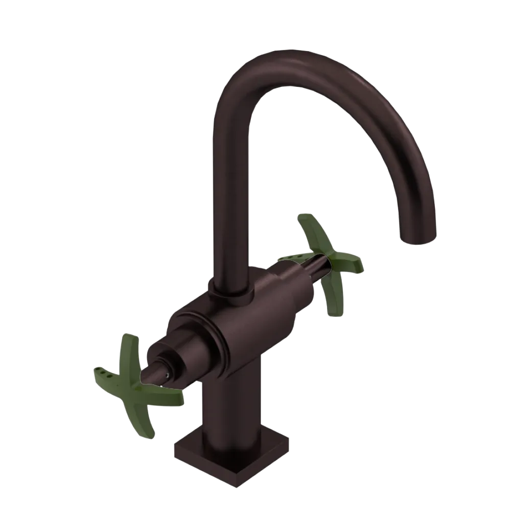 Rubinet Single Hole Dual Handle Lav. Set. (less drain) Oil Rubbed Bronze