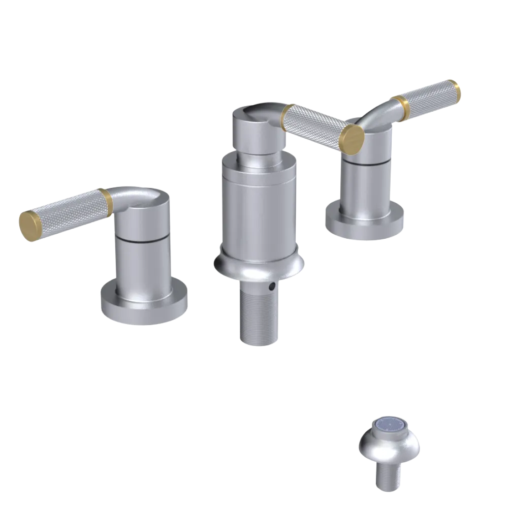 Rubinet Bidet Fitting with Spray, Diverter, and Vacum Breaker (Less Drain) Satin Chrome