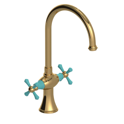 Rubinet Two Handle Single Hole Kitchen Set Gold