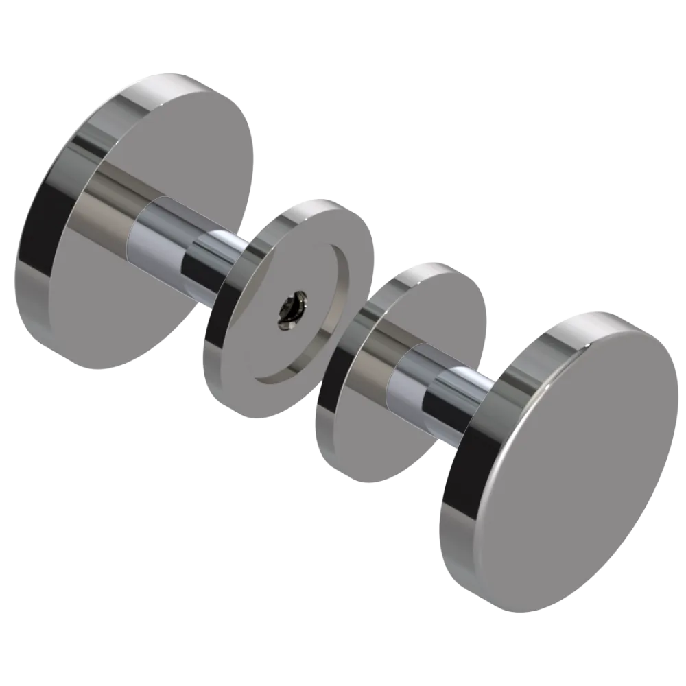 Rubinet Shower Door Knob (set) Polished Nickel