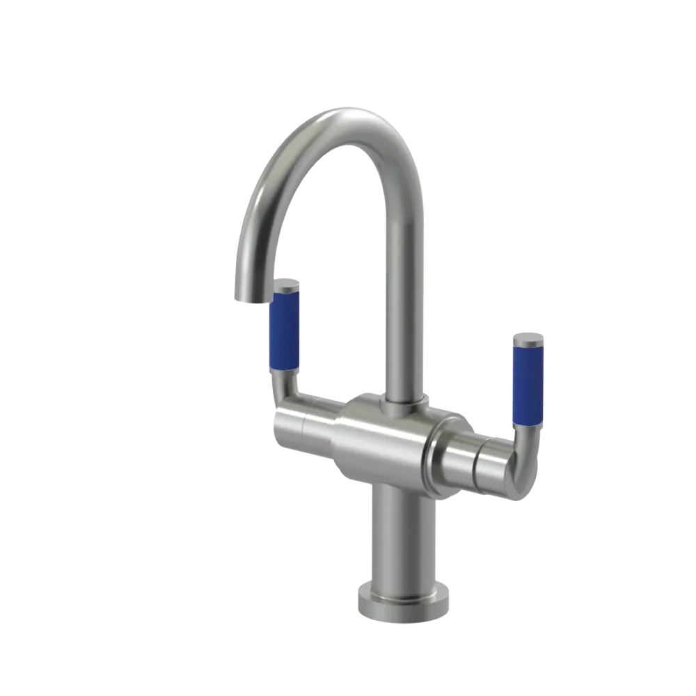 Rubinet Single Hole Dual Handle Lav. Set. (less drain) Satin Nickel