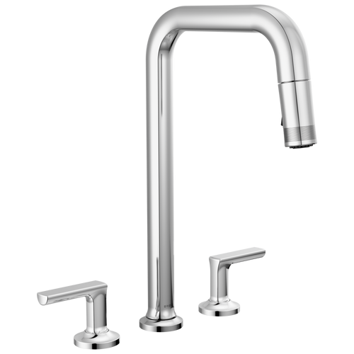 Brizo Widespread Pull Down Faucet With Square Spout Less Handles