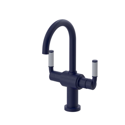 Rubinet Single Hole Dual Handle Lav. Set. (less drain) Midnight Blue