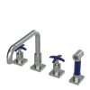 Rubinet Widespread Kitchen Set with Genesis Spout with Hand Spray Satin Nickel